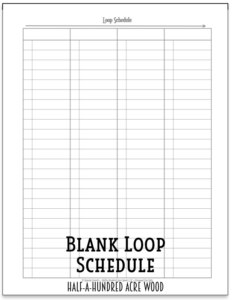 Blank Loop Schedule